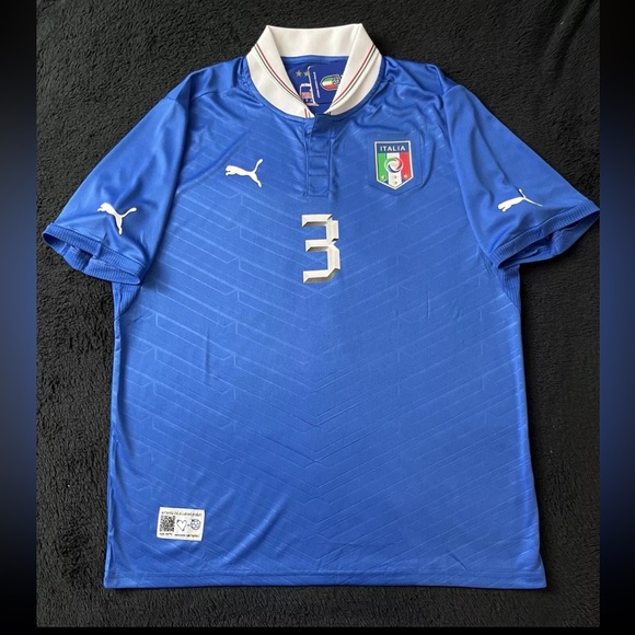 Maldini #3 2012 Italy M-XL Retro Soccer Jersey Home Blue - Picture 2 of 4